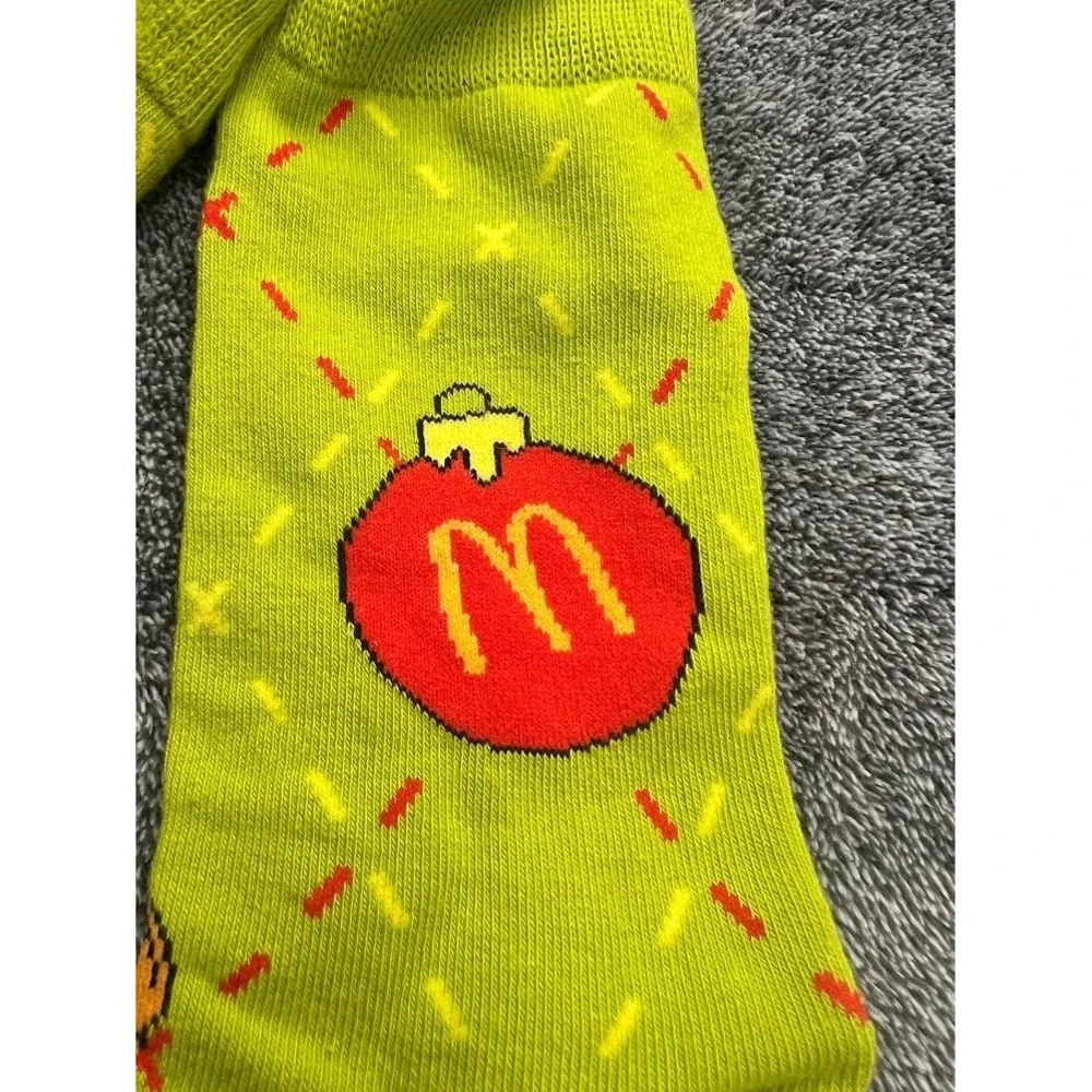 McDonalds Dr Seuss The Grinch Christmas Crew Socks Lime Green Holiday Mens Sock